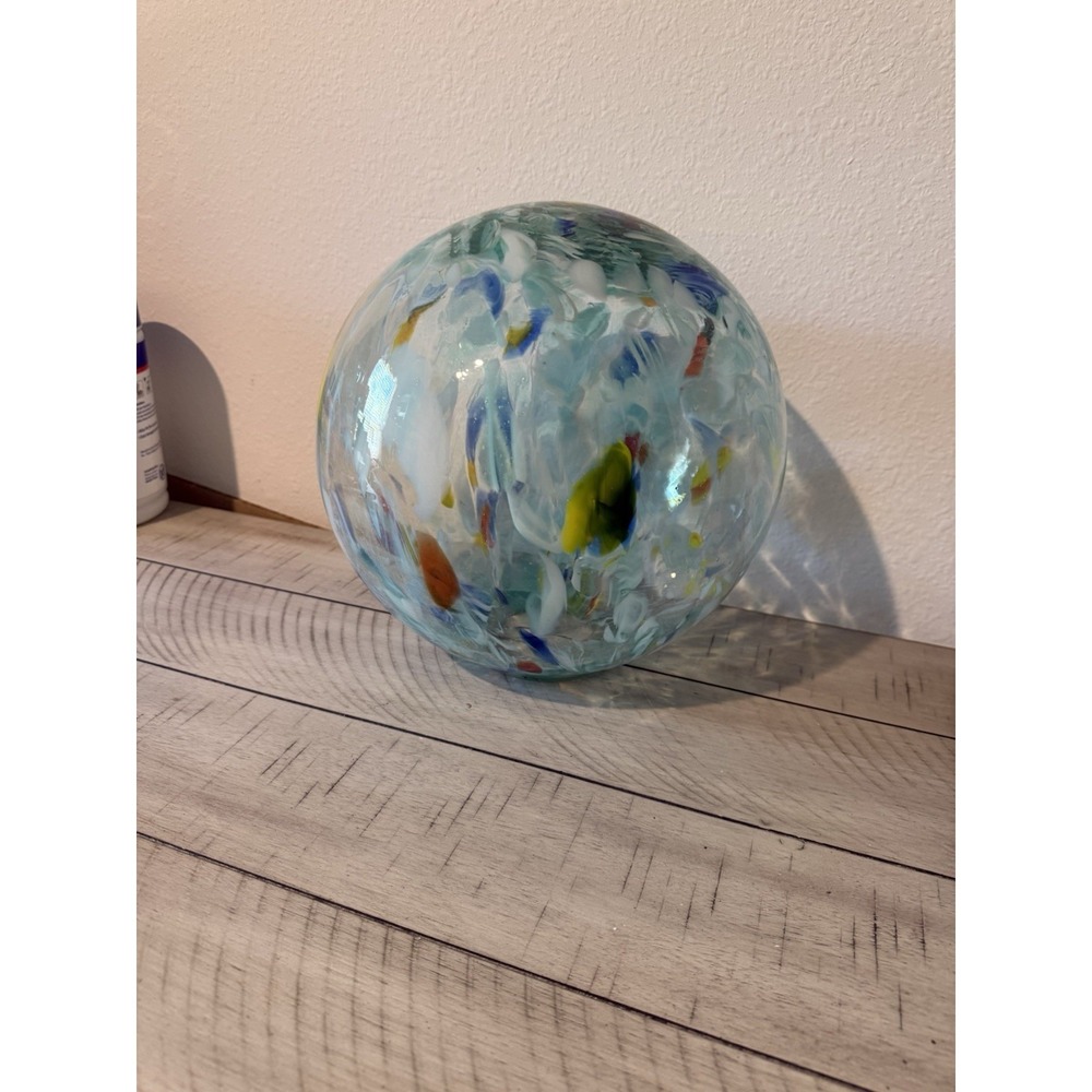 FLAWLESS Exceptional Handblown ART GLASS 10" Confetti SPHERE GLOBE PAPERWEIGHT